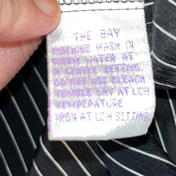 🖤VINTAGE THE BAY Black & White Striped Blouse – Estimated Size L - Picture 2 of 9